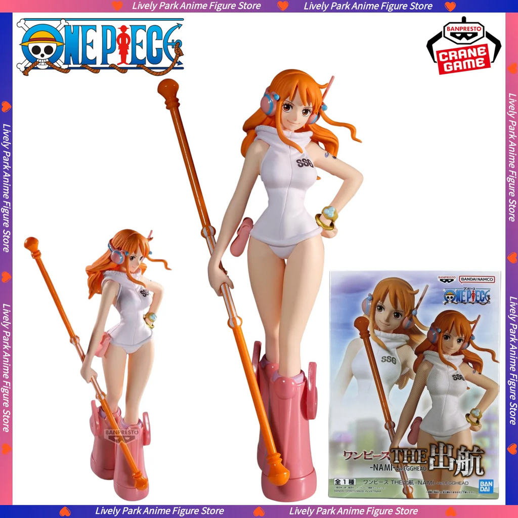 BANDAI Original BANPRESTO Anime ONE PIECE THE Sailing-NAMI-ver.EGGHEAD Figuren Modell Sammlerstück Desktop Ornament Statue Spielzeug