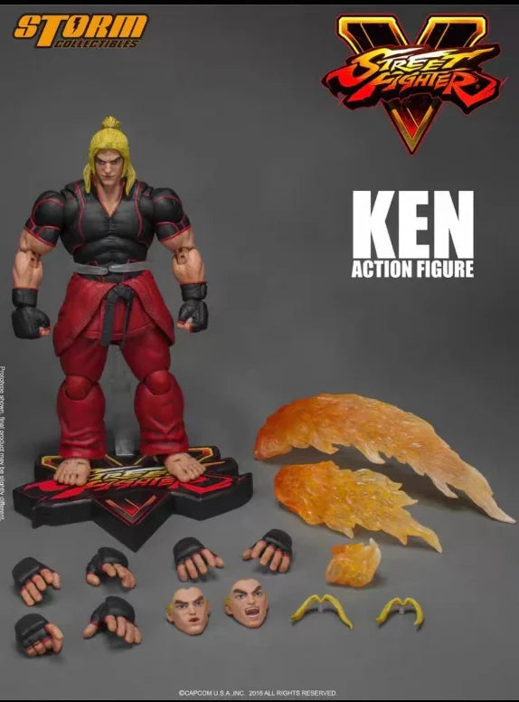 Storm Toys Original 1/12 Street Fighter 5 Alex ALEX Three Head Carving Game Mobile Doll Model Handmade Toy Gift Collection