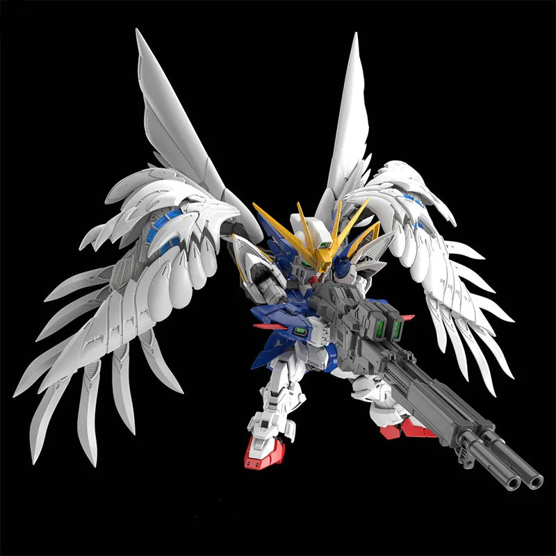 Bandai Original MGSD XXXG-00W0 WING GUNDAM ZERO EW Anime Actionfigur Zusammengebauter Modellbausatz Robotersammlung Spielzeuggeschenk für Kinder