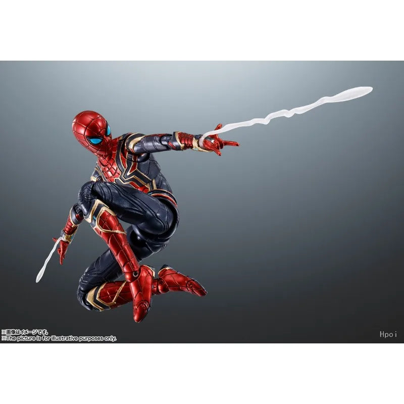 Bandai Original S.H.Figuarts Spider-Man：No Way Home Iron Spider Action Figure Toys for Boys Girls Gift Collectible Ornaments