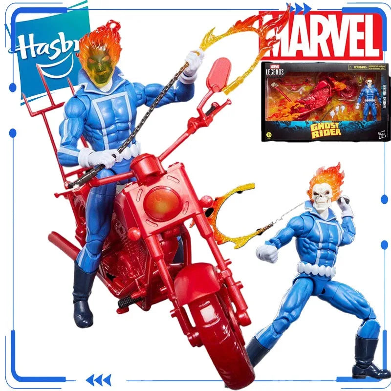 Genuine Hasbro Marvel Legends Ghost Rider Johnny Blaze with Motorcycle 1/12 Scale Collectible Action Figure Toys Model Ornaments