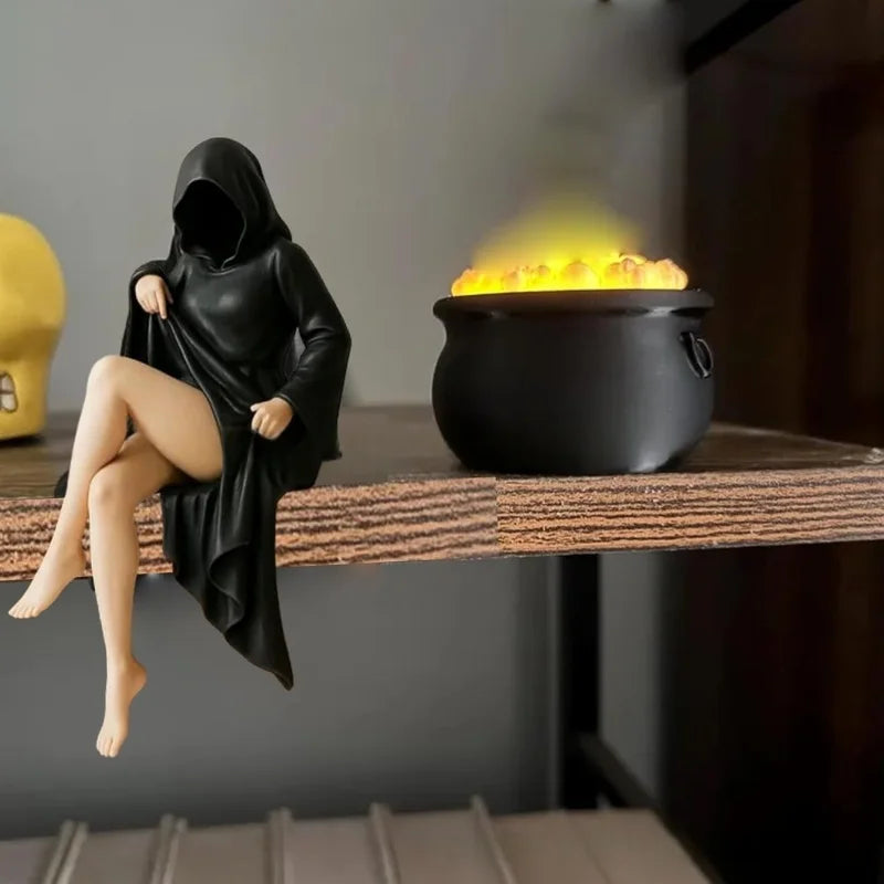Halloween Statues Tabletop Figurine Women Sitting Figure Ornaments Decorations Shelf Furniture For Bedroom Livingroom Home