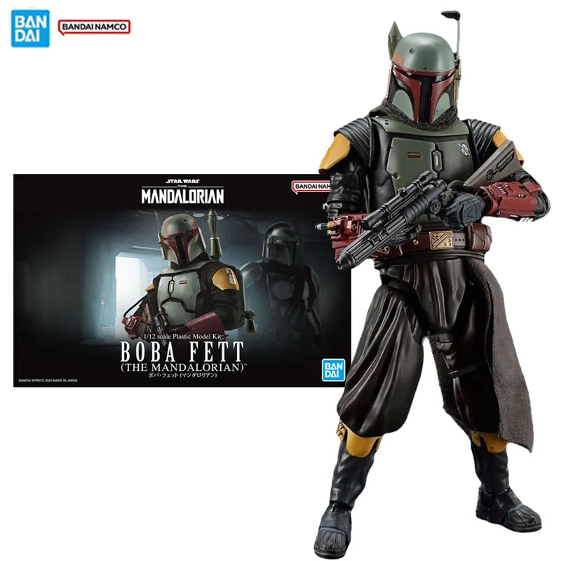 Bandai Original Genuine Figure Star Wars The Mandalorian Model Kit Anime Figures Boba Fett Collection Action Figure Model Toys
