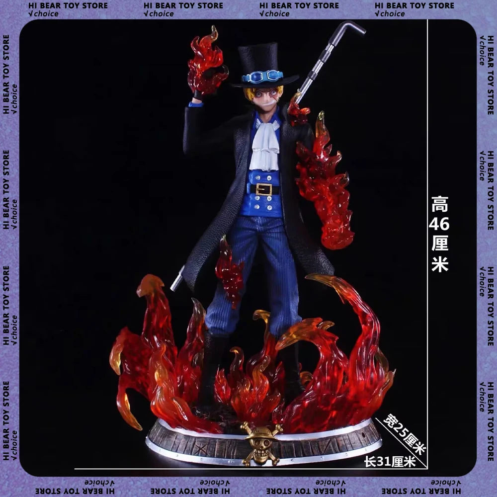46 cm One Piece Anime Figur Sabo Actionfiguren PVC Modellsammlung Statue Desktop-Dekoration Puppen Kinderspielzeug Geburtstagsgeschenke