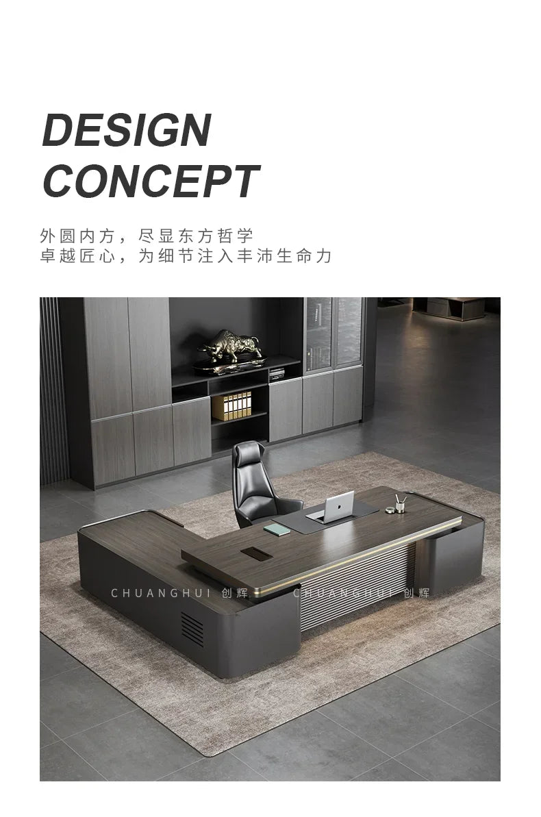 L Reception Office Table Adjustable Executive Work Pc Writing Desk Study Modern Mesa Escritorio Desk Accessories Furniture