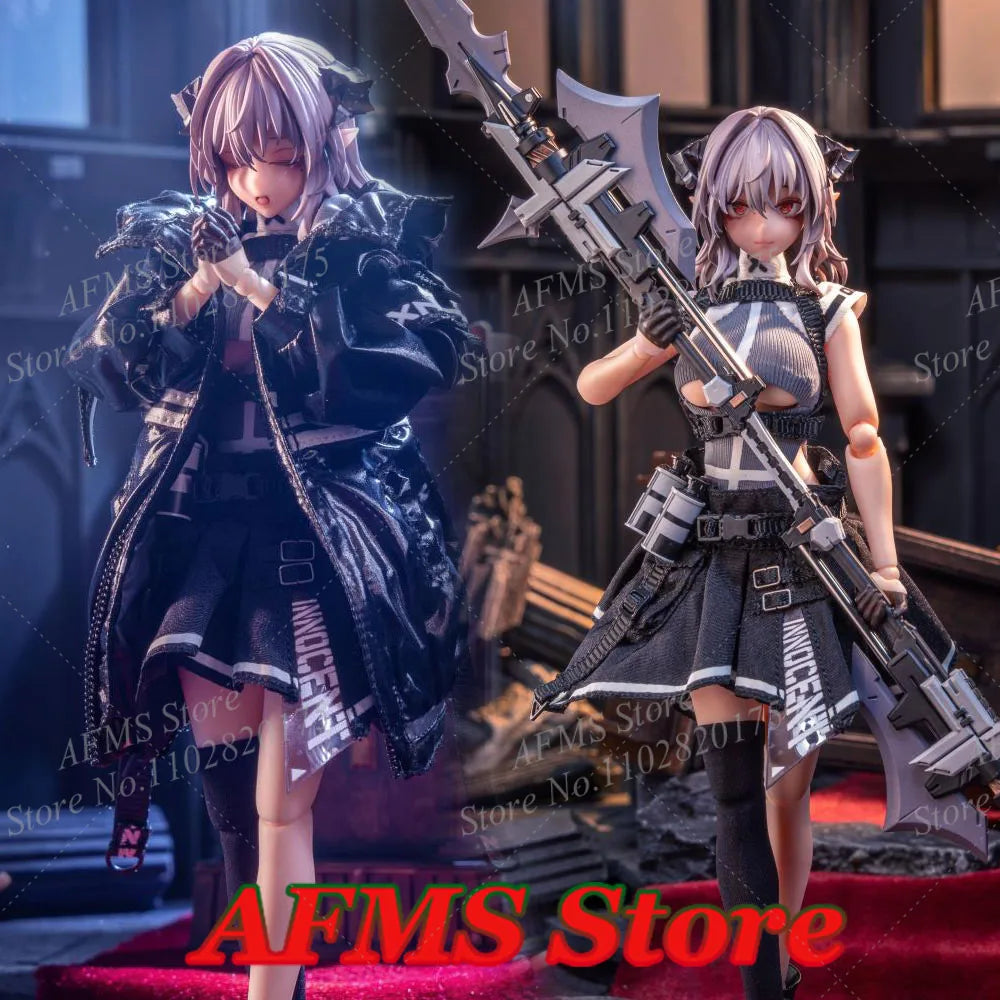 HASUKI PA009 1/12 Scale Collectible Figure Friede Charm Demon Nun Punk Anime Fighting Girl 6inch Women Soldier Action Figure