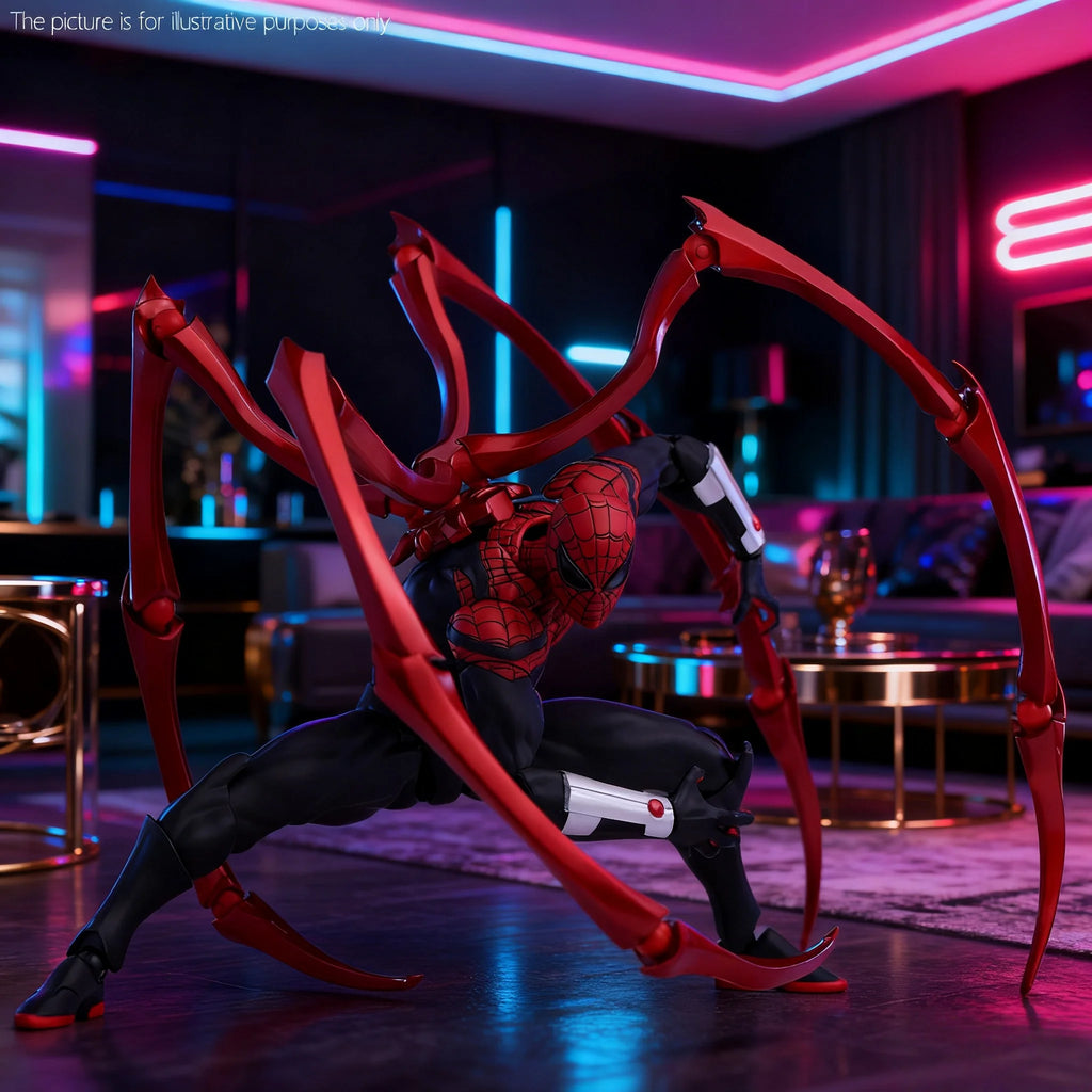 New Spider Man figurine model high-quality PVC black red Spider Man chaotic toy anime style action dolls for collection and gift