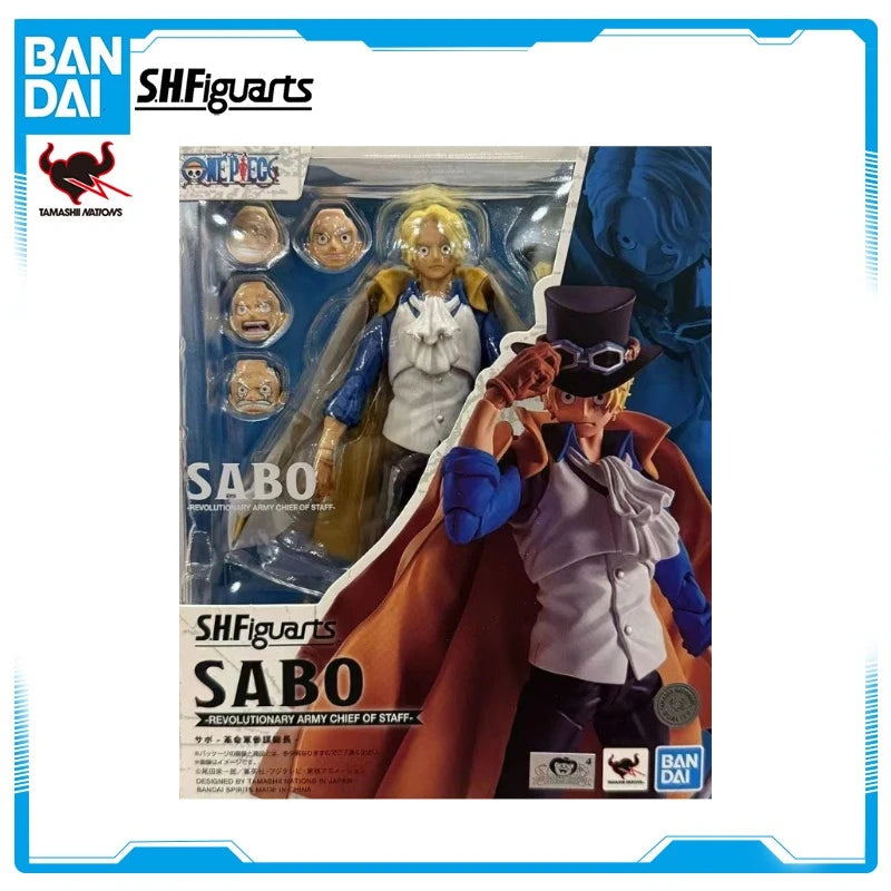 In Stock Original Bandai S.H.Figuarts SHF One Piece Sabo Revolutionary Army Chief of Staff Anime Action Figure Toy Gift Model