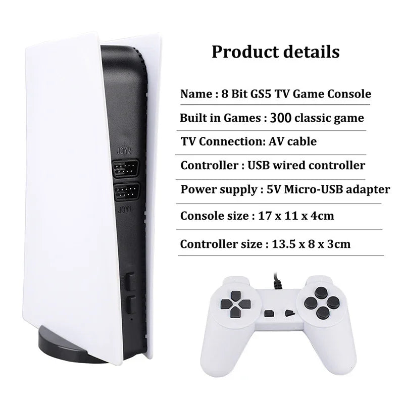 GS5 Game Station 5 Video Game Console With 200 Classic Games 8 Bit TV Consola Retro USB Wired Handheld Two Game Player AV Output