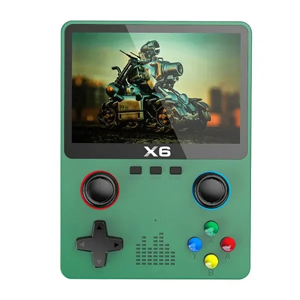 Neuer X6 3,5-Zoll-IPS-Bildschirm Handheld-Spiel-Player Dual-Joystick 11 Simulatoren GBA Videospielkonsole für Kindergeschenke