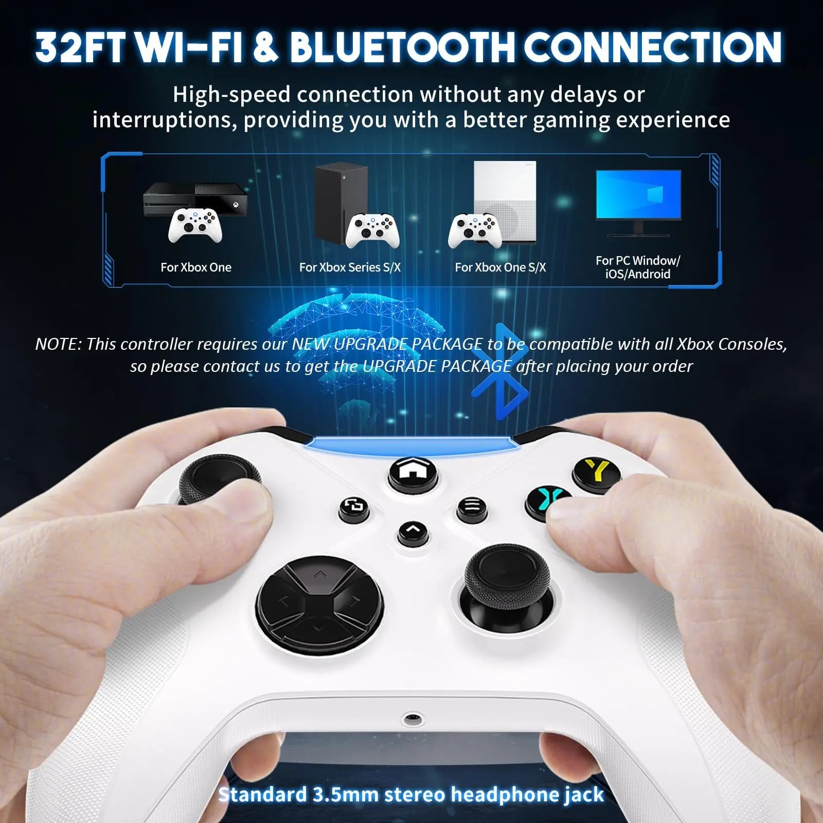 Wireless Controller for Xbox One Series X/S/Android/PC/Steam Gaming Controllers with Dual Vibration/Macro/Turbo/3.5mm Audio Jack