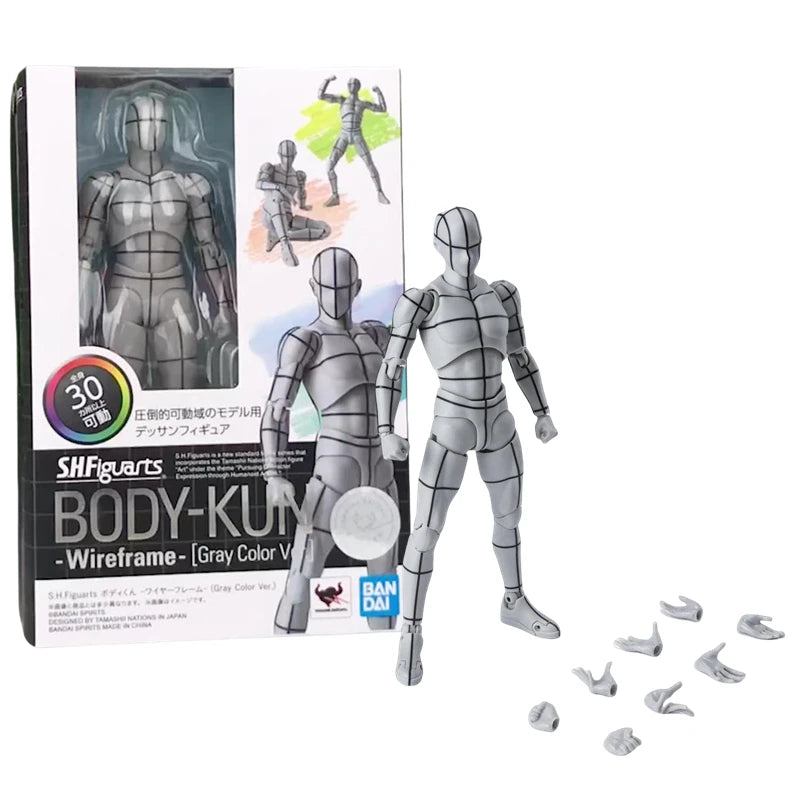 Bandai SHFiguarts B0DY-KUN Wireframe Gray Color Ver Sketch Draw Action Figure Artist Art Painting Drawing Mannequins Movable