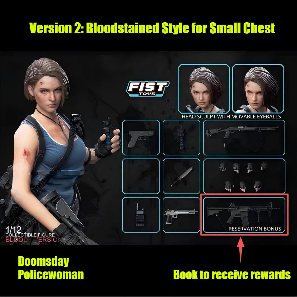 New Product Pre-sale: FIST TOYS 1/12 Scale Resident Evil Jill FIST-002 Classic Combat Girl Collectible Action Figure Model Toy