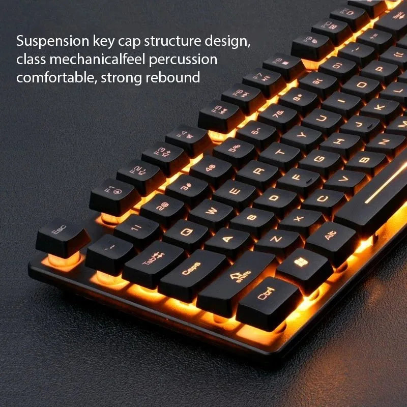 KM320 Tastatur und Maus Set Wasserdichte leuchtende Spieltastatur mit Hintergrundbeleuchtung