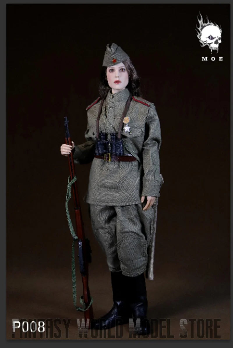 In Stock MOETOYS P008 1/6 Scale Soviet Assault Female Officer Snow Sniper 12'' Full Set Collectible Action Figure Model Dolls