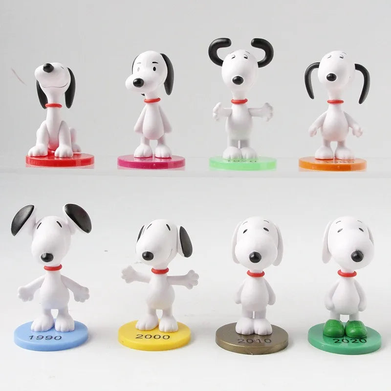 Hot Selling Q-version 8 Snoopy Era Series Cute Anime Wholesale Desktop Car Trendy Play Handmade Cake Decoration  Birthday Gift