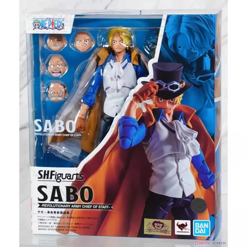 In Stock Bandai S.H.Figuarts ONE PIECE Anime Figure Sabo Ace Action Figure Toys for Boys Girls Gift Collectible Model Ornaments