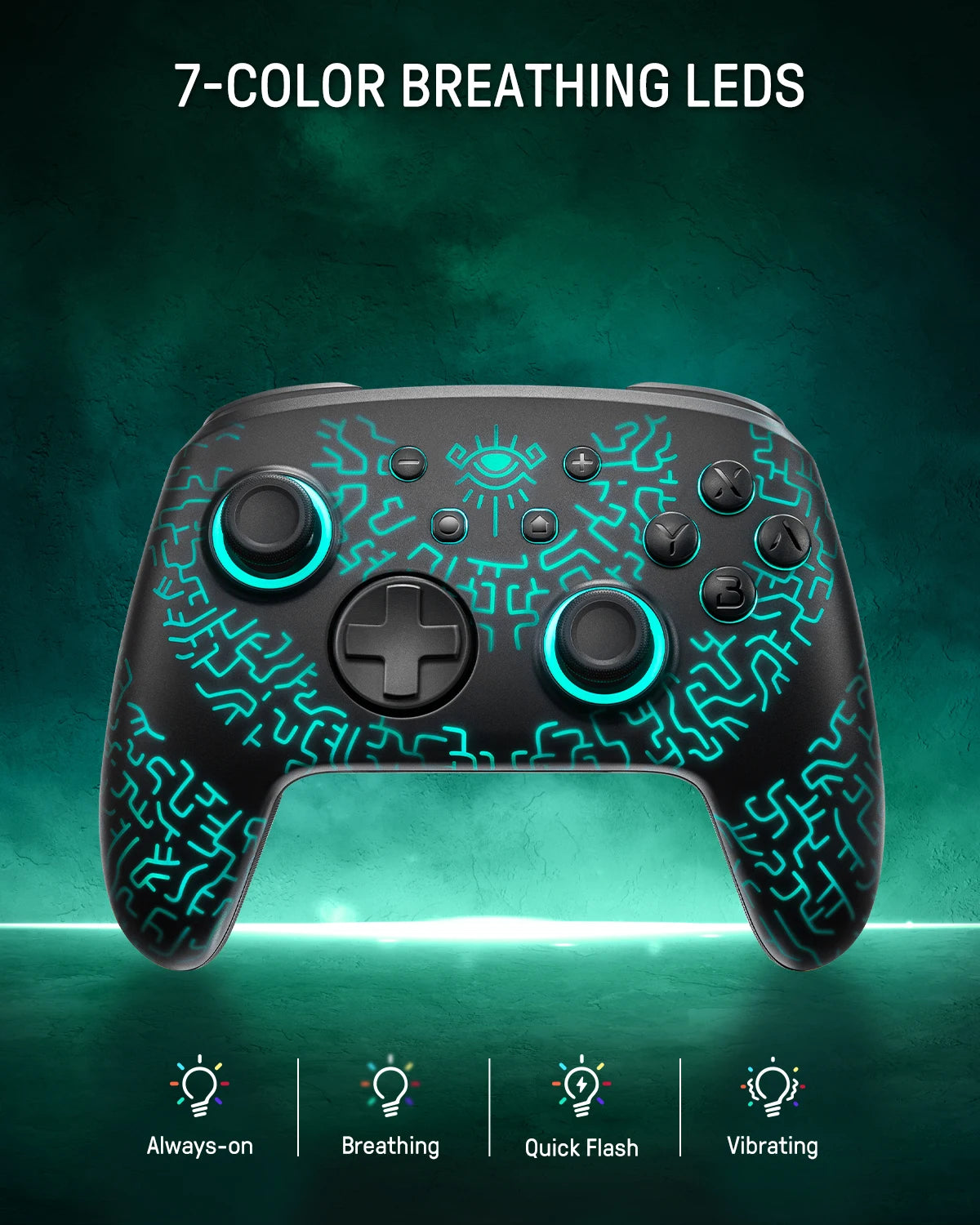 FUNLAB Wireless Bluetooth Pro Controller For Nintendo Switch 2/1 Creative Luminous Pattern/Compatible NFC/PC/OLED/Turbo/RGB/Lite