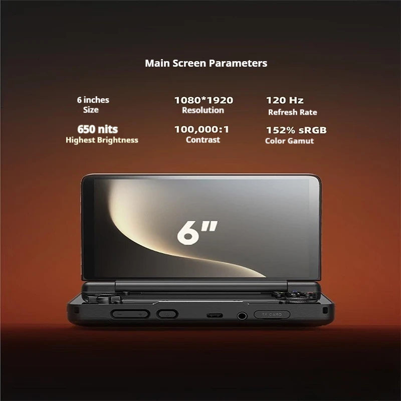 In Stock AYN Thor 6'' OLED Dual Screen Gaming Handheld Qualcomm Snapdragon CPU 6000mAh Battery Android13 Hall Stick Game Console