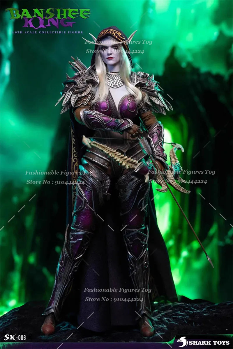 SHARK TOYS SK-006 WOW 1/6 Soldatin Sylvanas Kampfanführerin Banshee King Komplettes Set 30 cm Actionfigur Modell Sammlergeschenk