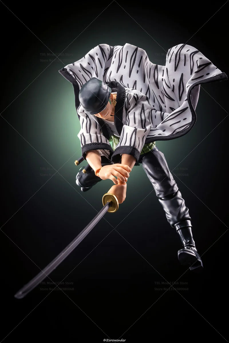 1/12 Scale Male Clothes Religious Cloak One Piece Roronoa Zoro Swordsman Japanese Anime For SHF 6-inch Action Figure Soldier