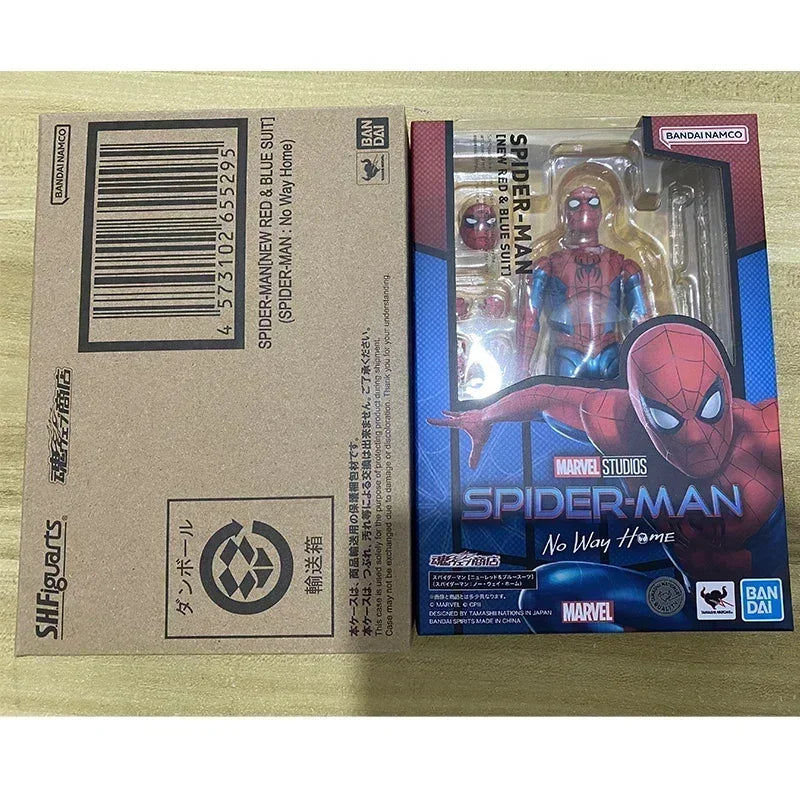 Figuarts Shf Spider Man Nuevo Traje Rojo Y Azul SPIDER MAN:No Way Home Figura De Acción Juguetes Modelo De PVC Original En Stock