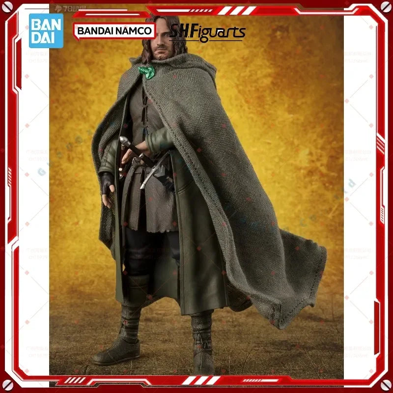 Original box Bandai SHF THE LORD OF THE RINGS Aragorn Figure Finished Model kit  Anime full Action Toy Gift for kids In shock