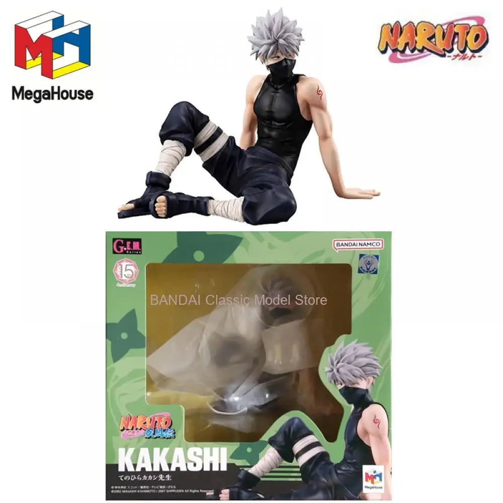 100% Megahouse Genuine GEM NARUTO Shippuden Hatake Kakashi Anime Action Figure Toys For Boys Girls Kids Gift Collectible Model