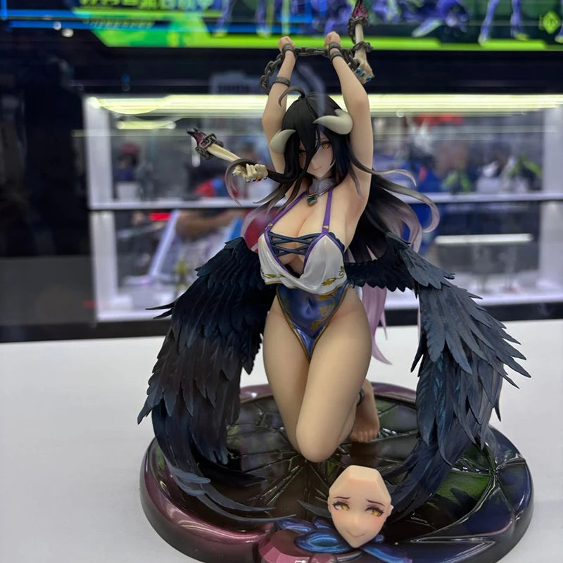 Genuine Animester Kdcolle Overlord Albedo Winged Kneeling Pose 1/7 Scale 21cm Plastic Figure Desktop Ornaments Collectibles 18+