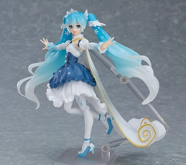In Stock Original Figma VOCALOID  Miku Rabbit Yukine Princess Snow Miku Action  Figures Toys Gifts