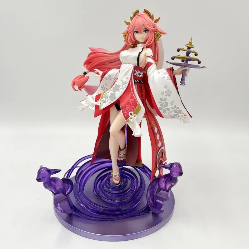 25cm/9.84in Genshin Impact Yae Miko Figure Game Peripherals Figurine Action cartoon Statue Model Toy Collectible Ornaments Gifts