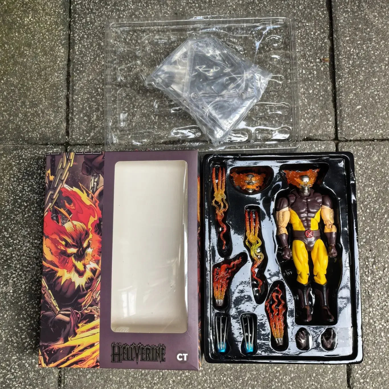 Marvel Ct Toys Wolverine Hellverine Figures Hot Mafex 096 X-Men Hell's Fire Action Figurine PVC Statue Collection Model Decor