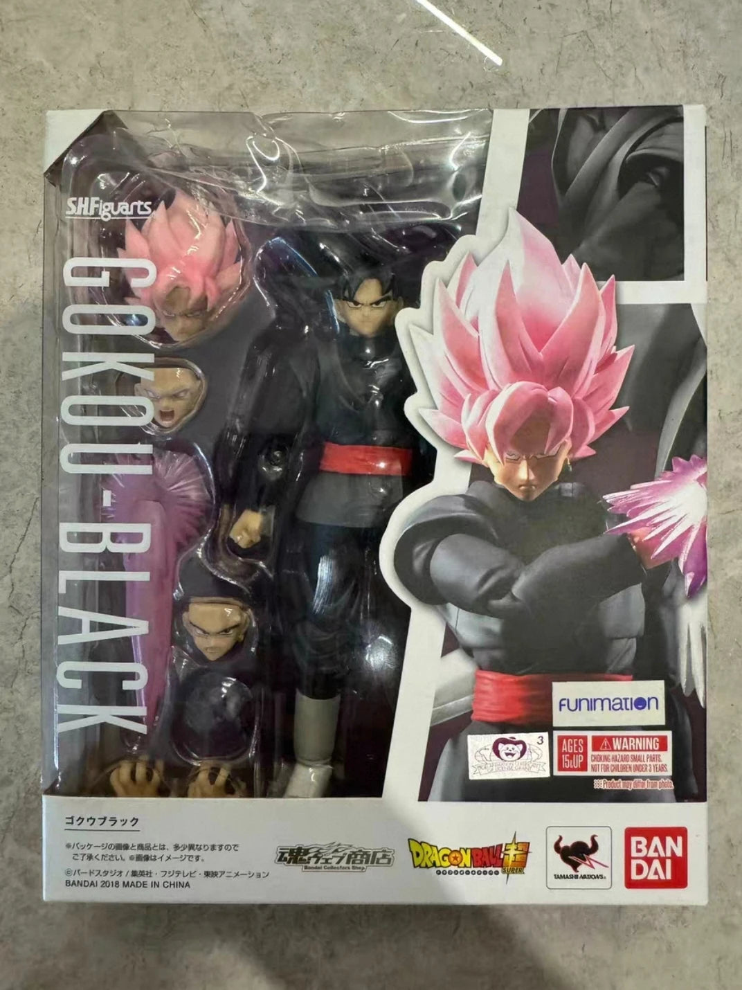 In Stock 100% Original Bandai SHF SH FIGUARTS Dragon Ball Goku Goku Black Action Character Anime Model Toy Pink Hair PVC Gift