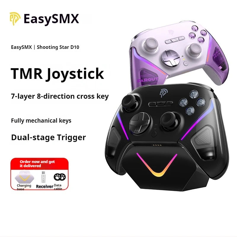 Yisuma Meteor D10 Wireless Game Controller TMR Joystick For PC SteamSwitch2 Bluetooth Mobile Elite Handle Fast Response