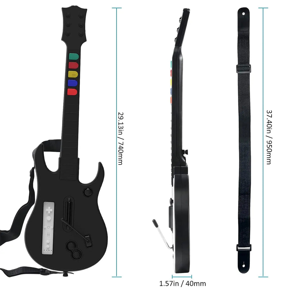 DOYO Wii Guitar Hero, Wireless Guitar for Wii Guitar Hero and Rock Band Games, Compatible with All Guitar Hero games, Rock Band