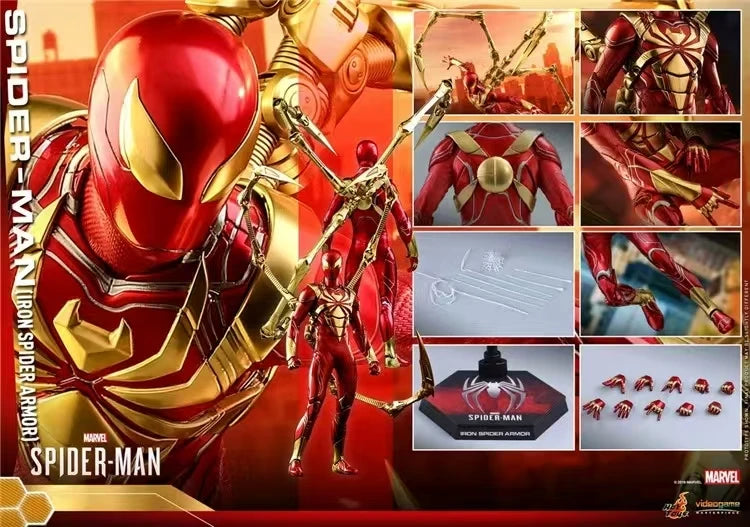 【MT】Hot Toys VGM38 Marvel Spider-Man Steel Armored Clothes Edition 1/6 Anime Figure Toys Collection