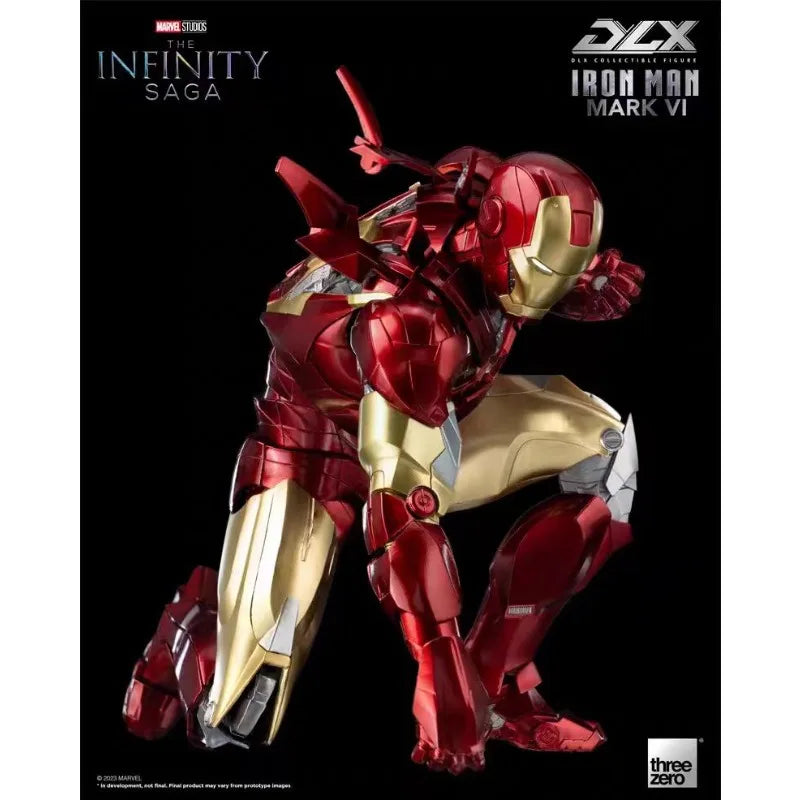 Original Threezero Marvel DLX Iron Man Mark 6 Anime Figure Toy Collection Model