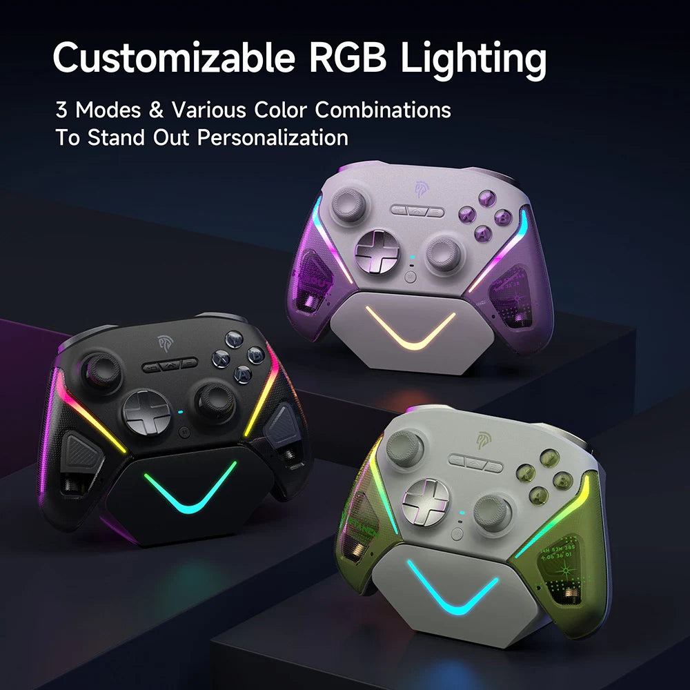 EasySMX TMR Stick Controller D10 Wireless Gamepad Compatible with PC/Switch/Steam/Phone/TV, Charging Dock, Micro Triggers