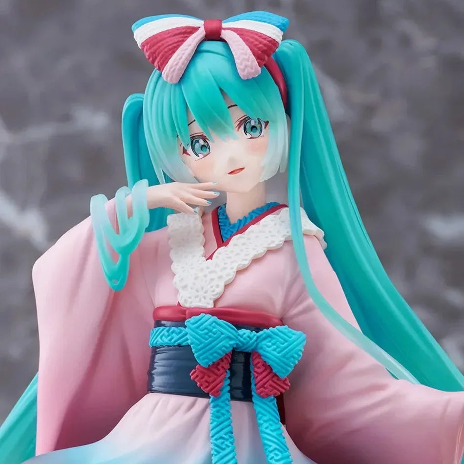 Hatsune Miku Desktop Cute Action Figure 25cm New Tokyo Series Kimono Anime Figurine Kawaii Girl Model Toys Gift