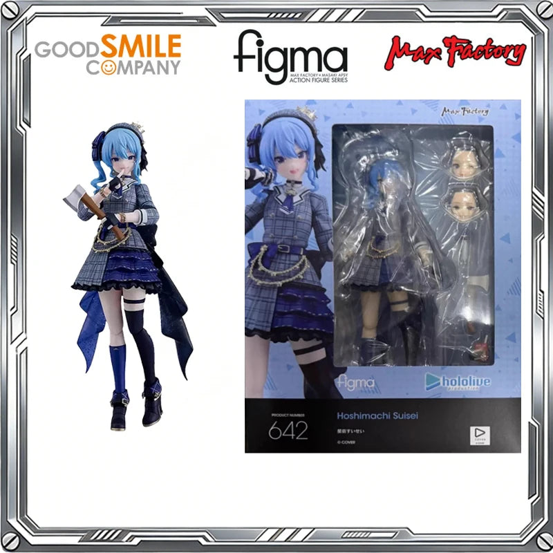 Good Smile Genuine Max Factory figma hololive Anime Hoshimachi Suisei Gawr Gura Shiragane Noel Mori Calliope Action Figure Toys
