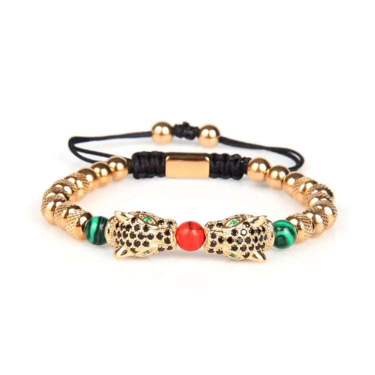 Ailatu 5 teile/los Luxus Handgemachte Panther Flechten Armband Edelstahl Leopard Schmuck Kostenlose Logo Service