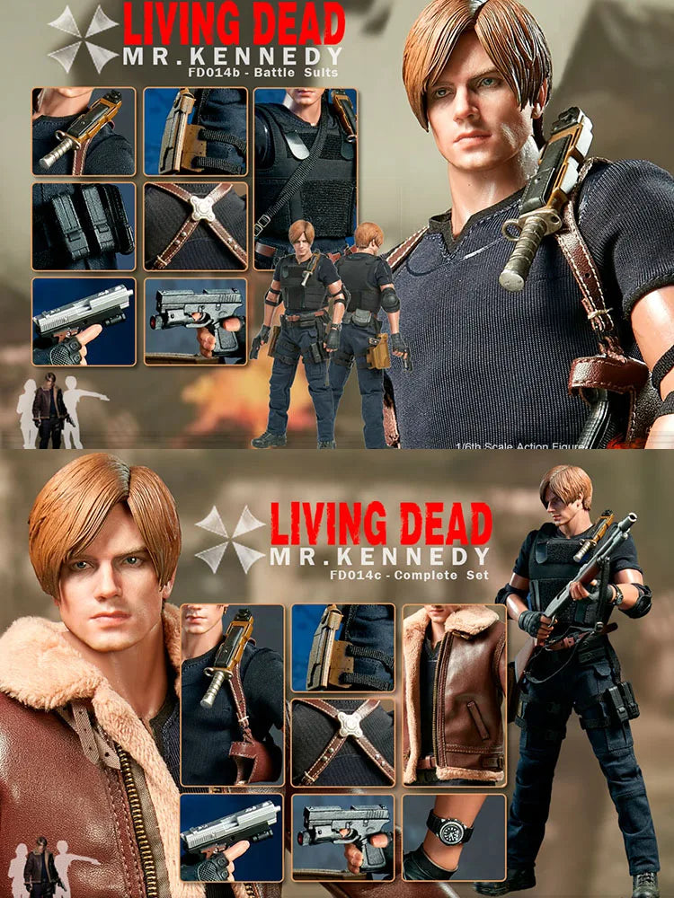 Auf Lager: Hot Heart 1/6 FD014 Mr. Kennedy Actionfigur, mutiger Killer Leon, zarte 30 cm große Figur, komplettes Set, Sammlerstück, Geschenk, Spielzeug