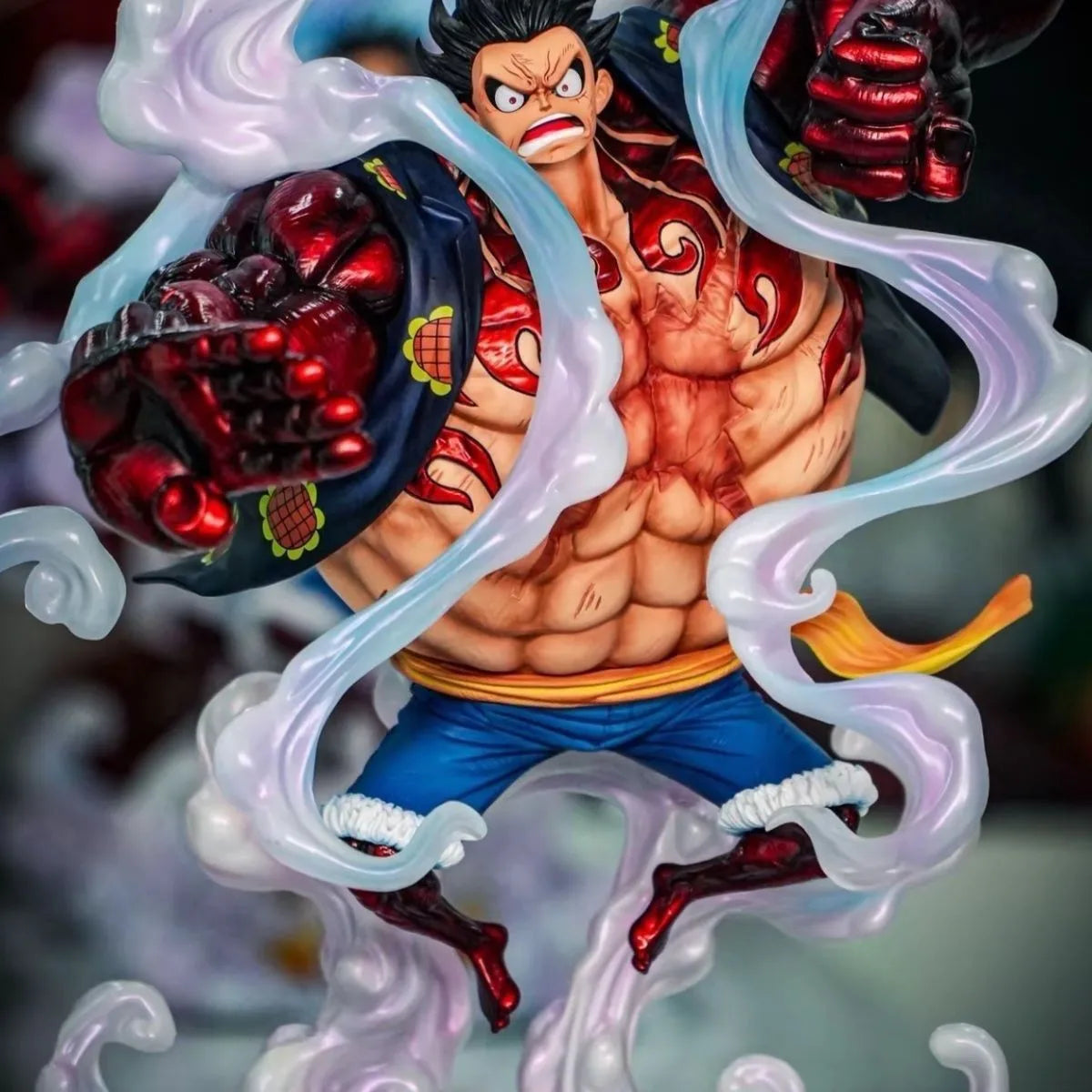 Anime One Piece Monkey D. Luffy Gear Fourth Battle Ver. GK PVC Actionfigur, 38 cm