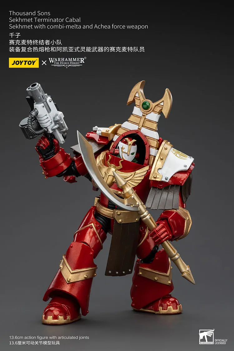 JOYTOY Warhammer "The Horus Heresy" Thousand Sons Sekhmet Terminator Cabal Sekhmet With Combi-Melta And Achea Force Action Doll