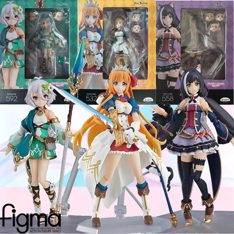 In Stock MAX Factory Original Box FIGMA 532 558 592 Pecorine Karyl Kokkoro Action Figure Model Gift for Kid Foam Box Packaging