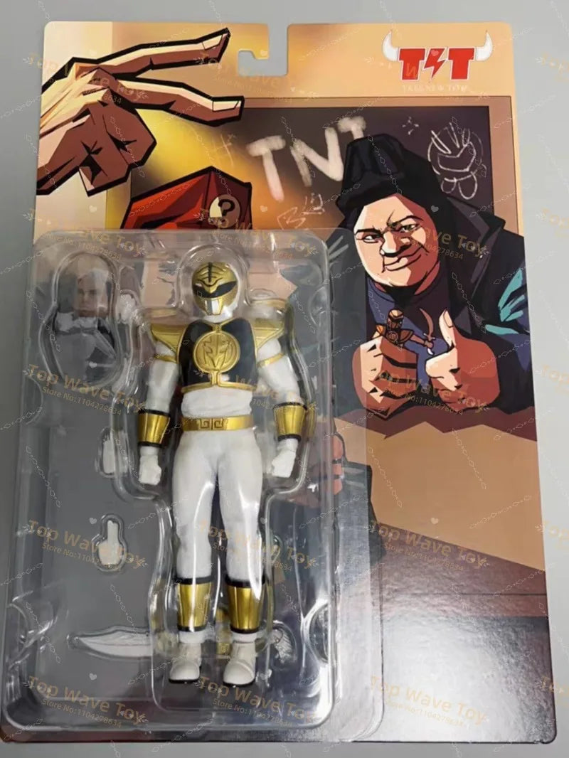 New Stock Tree New Toys 1/12 Mighty Green White Power Rangers Movable Cloth Action Figure Childhood Memory 6"Figurine Collection