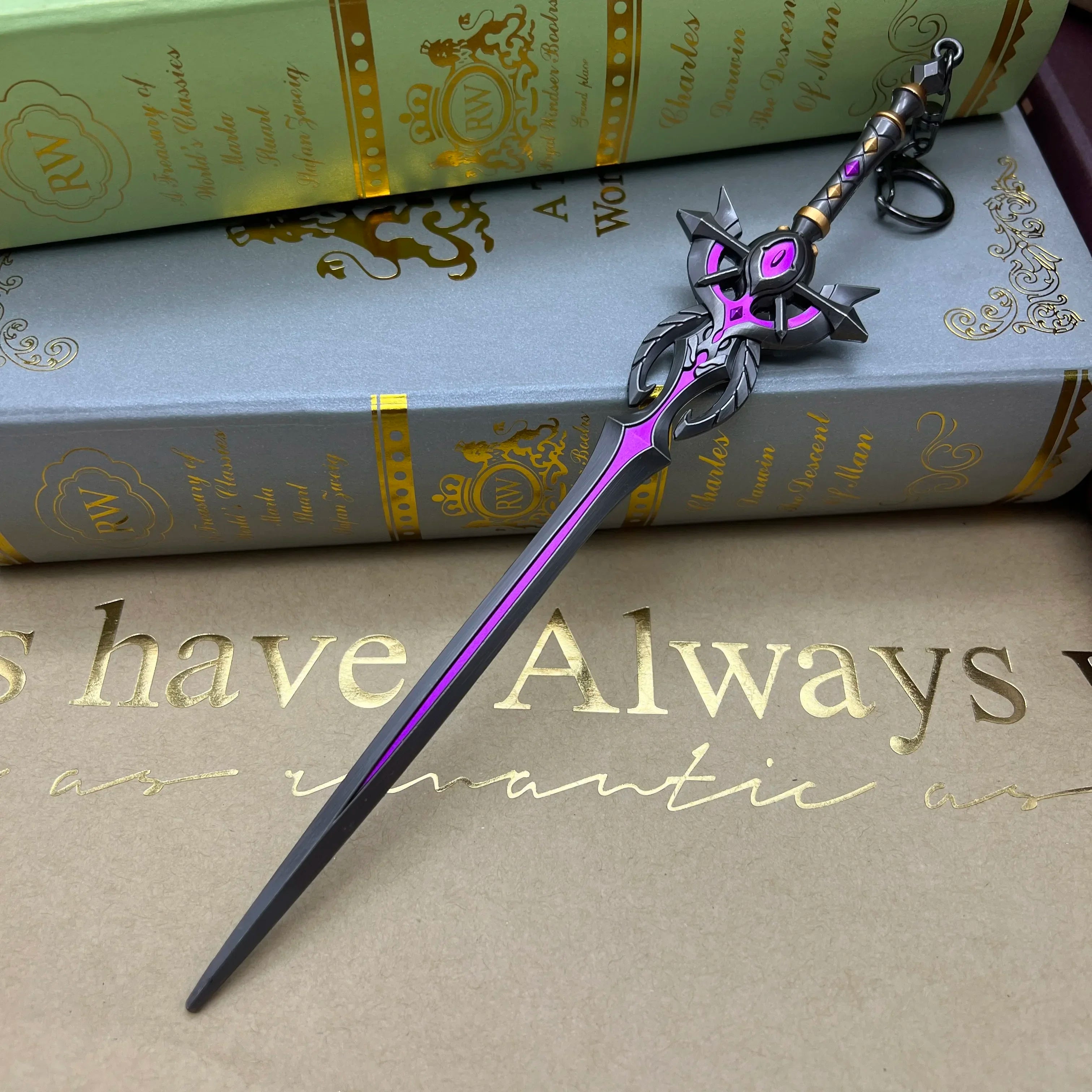 22 см Genshin Impact Game Replica Festering Desire Sword Metal Weapon Model Albedo 1:6 Фигурка Аксесоар Декорация Играчка Момче