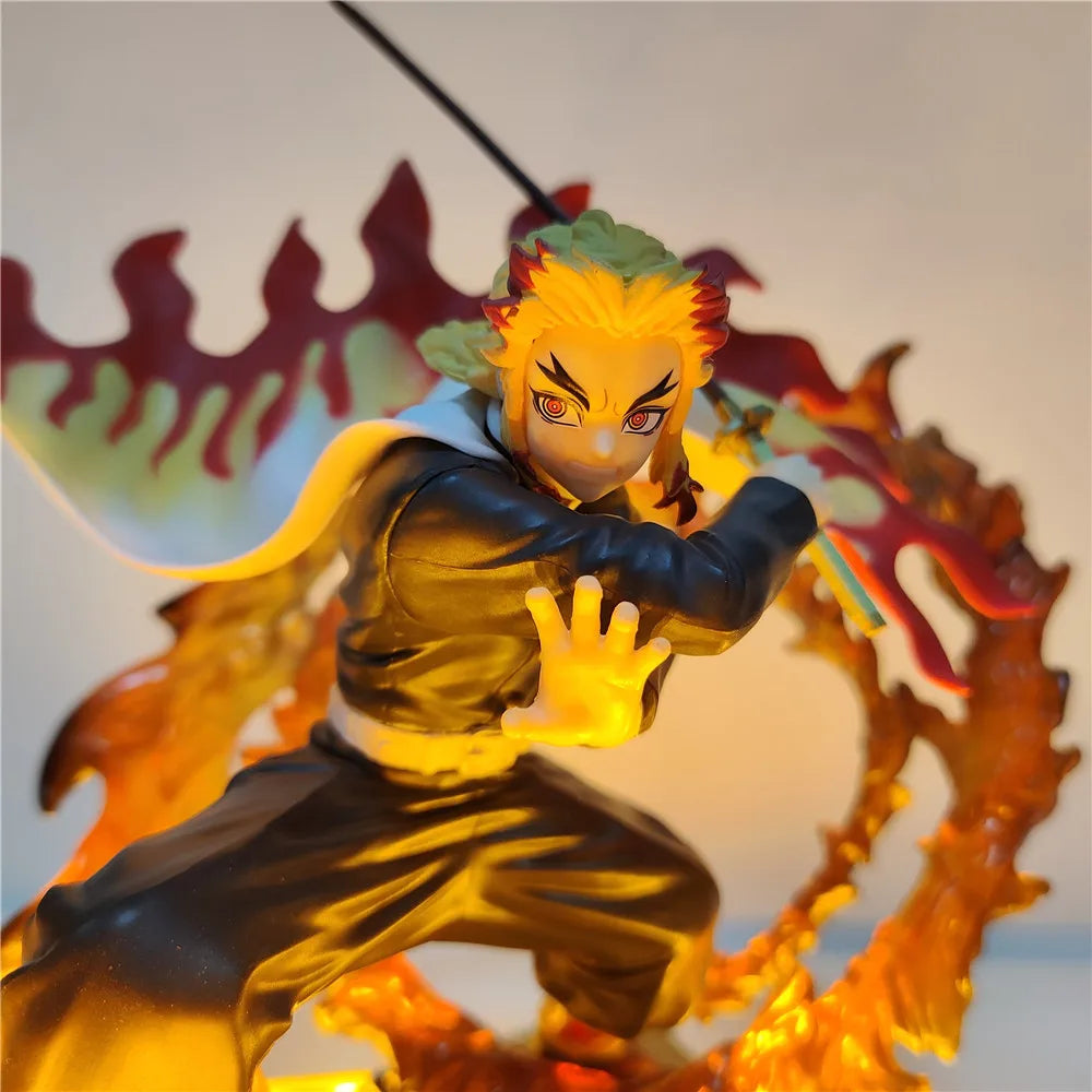 Dämon Slayer Anime Rengoku Kyoujurou Led Lampe Birne Action-figuren Modell Figurine Figur &amp; Basis &amp; Lampe DIY Dekoration Spielzeug