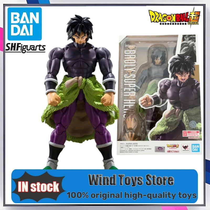 Original BANDAI S.H.Figuarts Broly Superhero Dragon Ball Black Hair in Stock Anime Collection Action Figures Model Toys