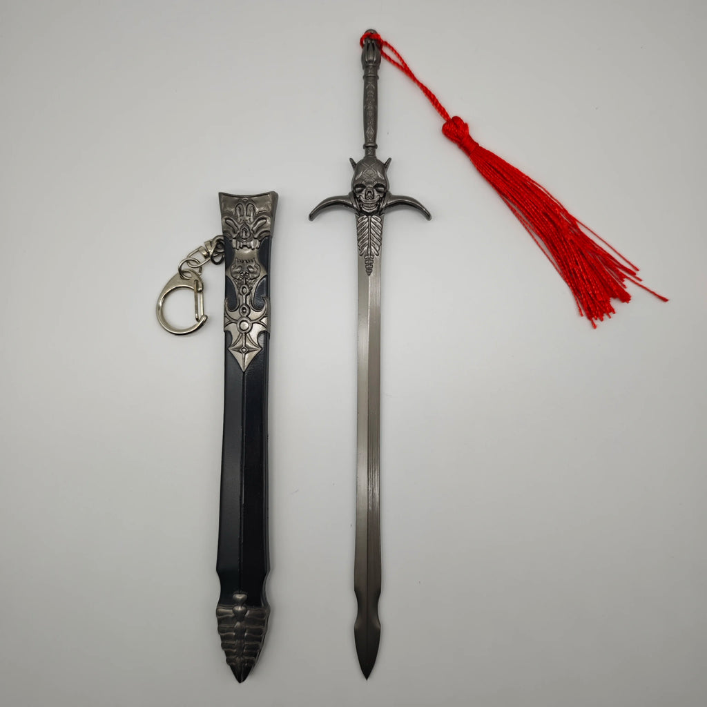 Devil May Cry 5 Spielperipheriegeräte Dantes Schwert der Rebellion Waffenmodell mit Scheide Legierung Handwerk Schlüsselanhänger Waffenornamente 22CM